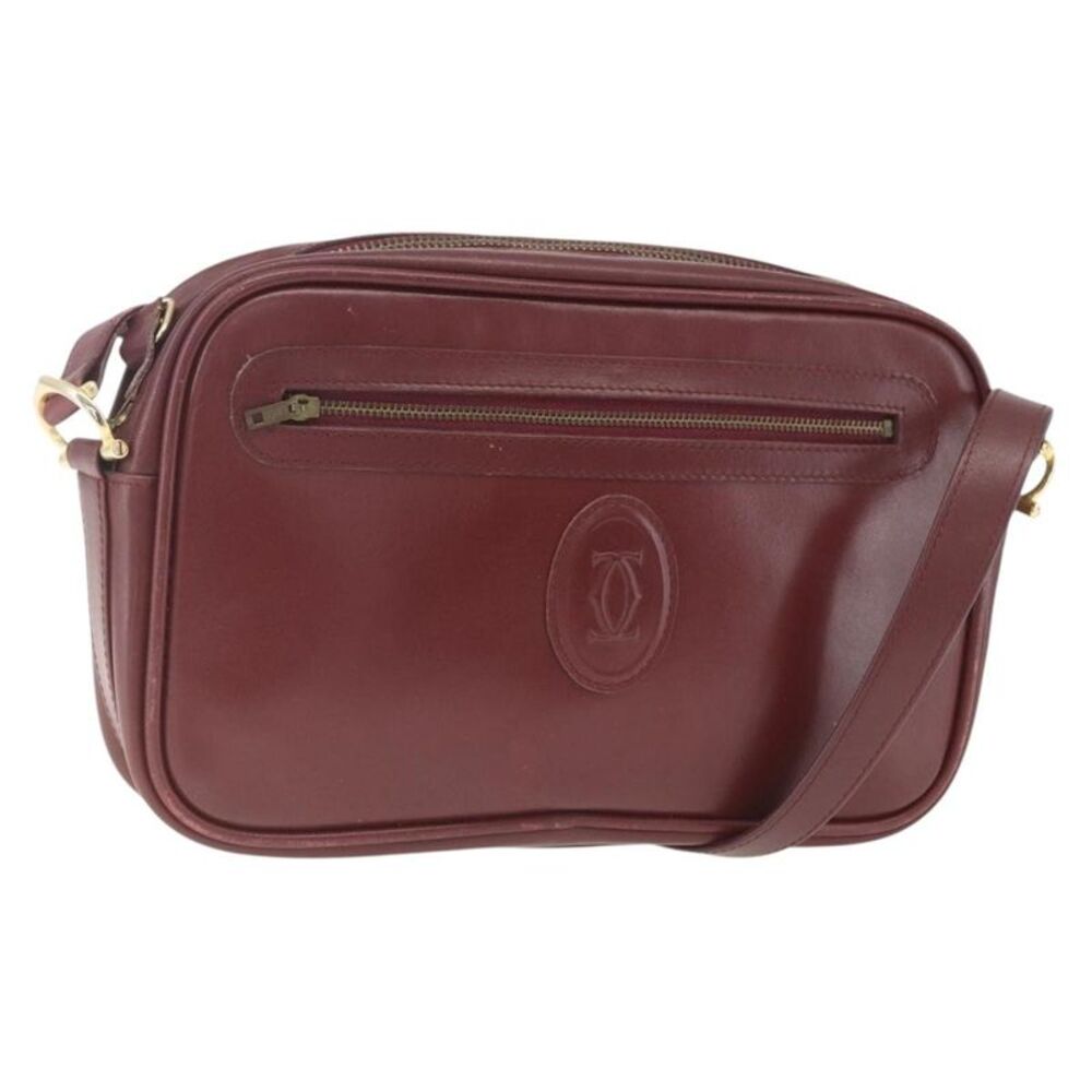 Cartier Must De Cartier Leather Burgundy Leather Shoulder Bag Bag